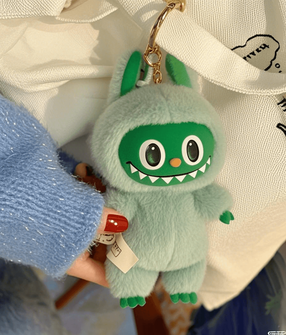 Mint green Labubu keychain
